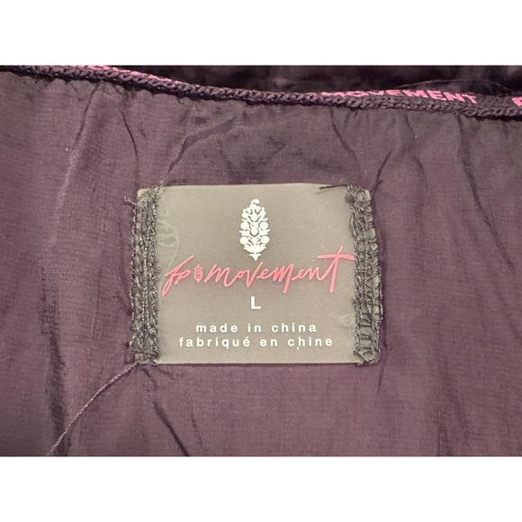 Free People FP Movement In A Bubble Puffer Vest Womens Sz L Oversized Purple - Picture 12 of 14